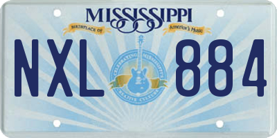 MS license plate NXL884