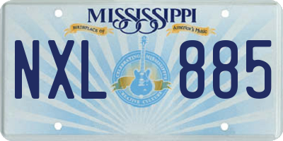 MS license plate NXL885