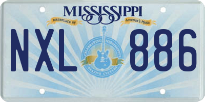 MS license plate NXL886