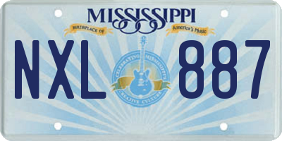 MS license plate NXL887