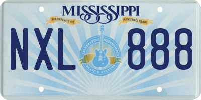 MS license plate NXL888
