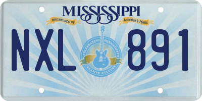 MS license plate NXL891