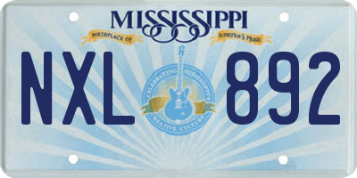 MS license plate NXL892