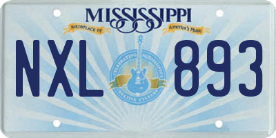 MS license plate NXL893
