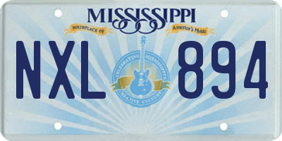 MS license plate NXL894