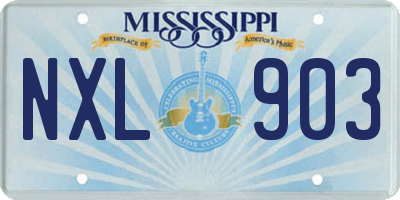 MS license plate NXL903
