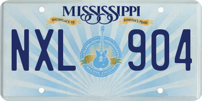 MS license plate NXL904