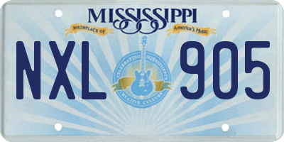 MS license plate NXL905
