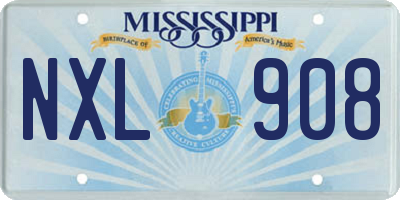 MS license plate NXL908