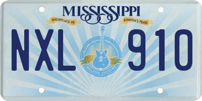 MS license plate NXL910