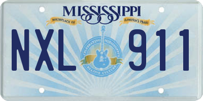 MS license plate NXL911