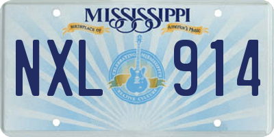 MS license plate NXL914