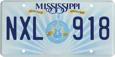 MS license plate NXL918