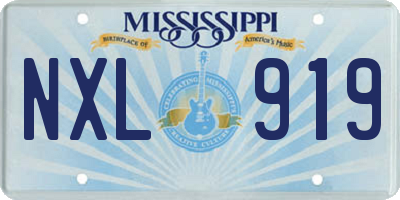 MS license plate NXL919
