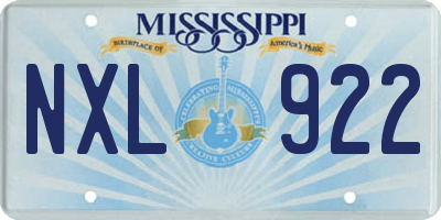 MS license plate NXL922