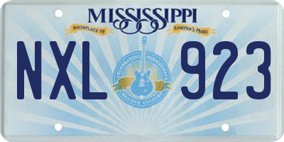 MS license plate NXL923