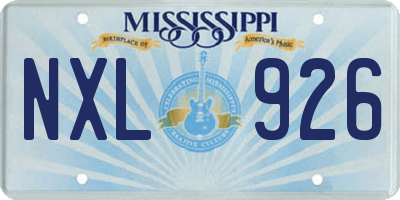 MS license plate NXL926