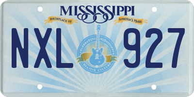 MS license plate NXL927