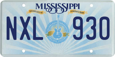 MS license plate NXL930