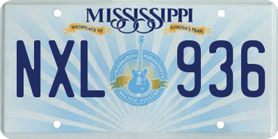 MS license plate NXL936