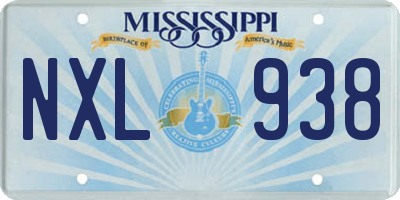 MS license plate NXL938