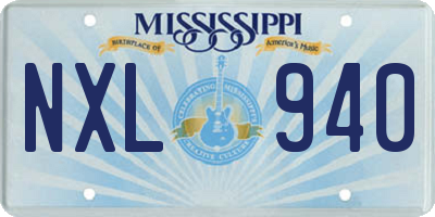 MS license plate NXL940