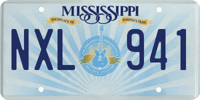MS license plate NXL941