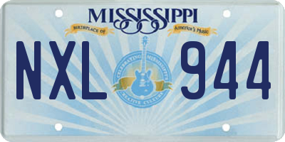 MS license plate NXL944