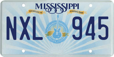 MS license plate NXL945