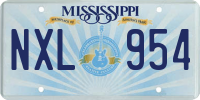 MS license plate NXL954