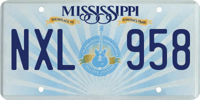 MS license plate NXL958