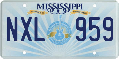 MS license plate NXL959