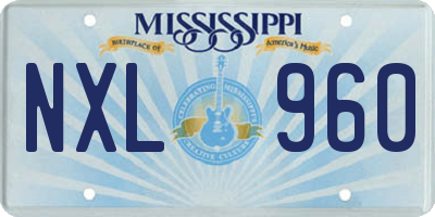MS license plate NXL960