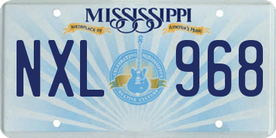 MS license plate NXL968