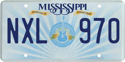 MS license plate NXL970