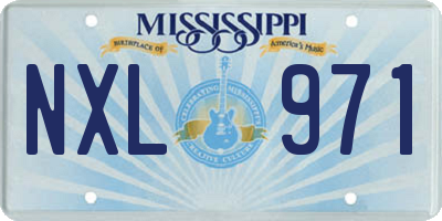 MS license plate NXL971