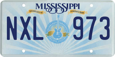 MS license plate NXL973