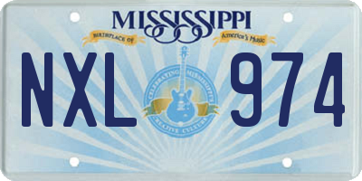 MS license plate NXL974