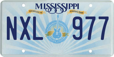 MS license plate NXL977