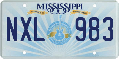 MS license plate NXL983