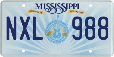 MS license plate NXL988