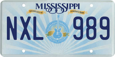 MS license plate NXL989