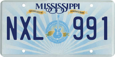 MS license plate NXL991