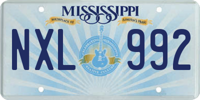 MS license plate NXL992
