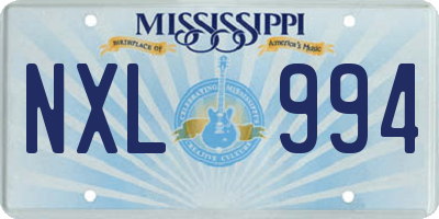 MS license plate NXL994