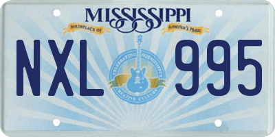 MS license plate NXL995