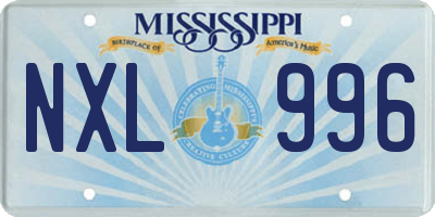 MS license plate NXL996