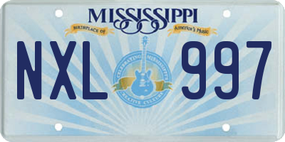 MS license plate NXL997