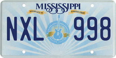 MS license plate NXL998