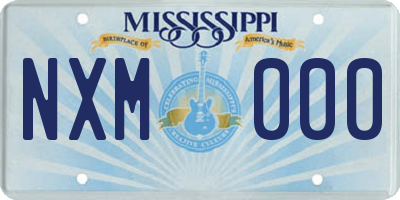 MS license plate NXM000